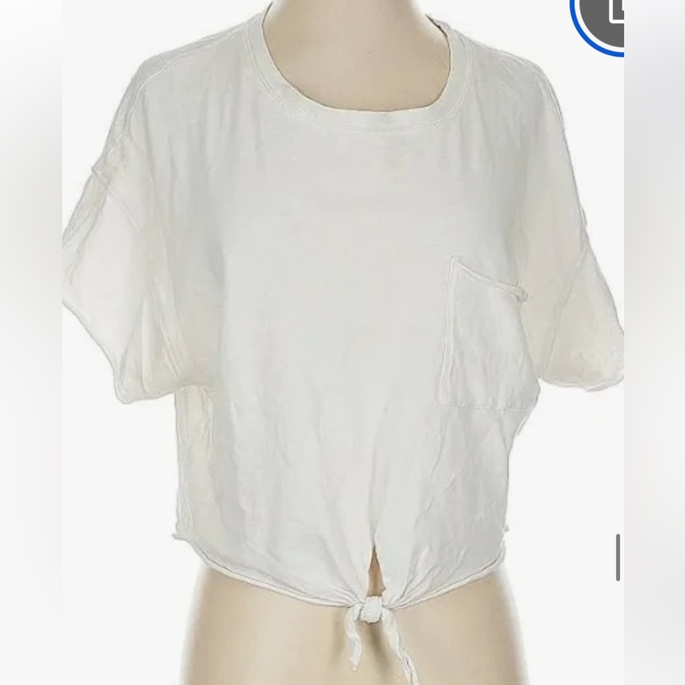 Aerie White Tie-Front Crop Top